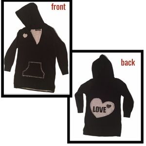 🖤Hooded tunic/sweater-LOVE heart patch